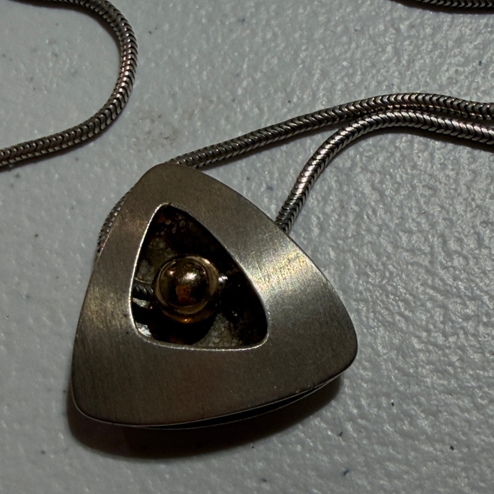 Ed Levin Vintage Sterling 14k Modernist Shadow Box 18" Necklace (3)